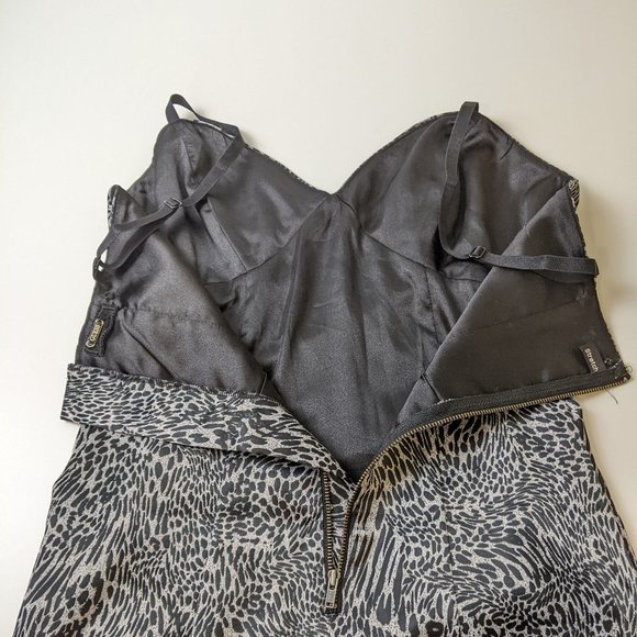 Guess XS Black & White Leopard Pattern Stretch Dress with Adjustable Straps - Picture 11 of 16